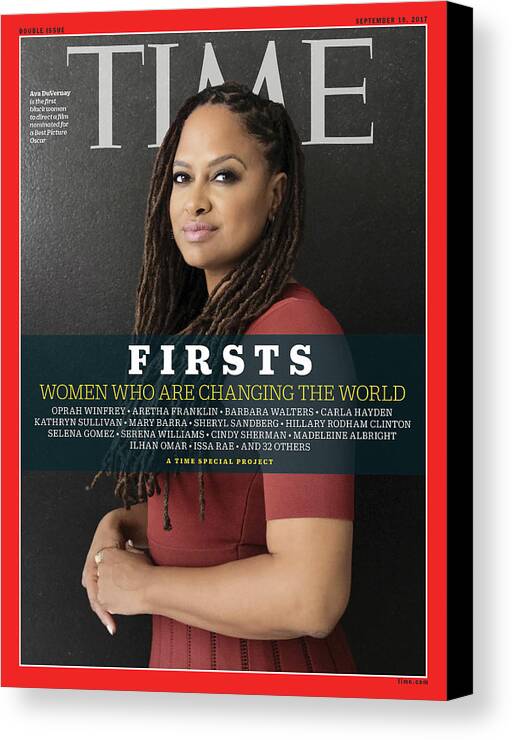 Ava Duvernay Canvas Print featuring the photograph Firsts - Women Who Are Changing the World, Ava Duvernay by Photograph by Luisa Dorr for TIME