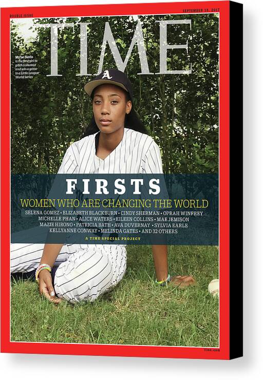 Little League Baseball Canvas Print featuring the photograph Firsts - Women Who Are Changing the World, Mo'ne Davis by Photograph by Luisa Dorr for TIME