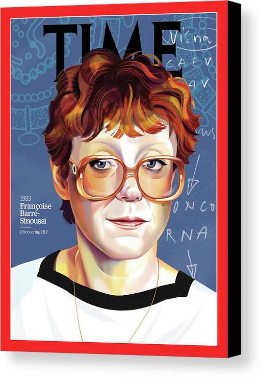 Time Canvas Print featuring the photograph Francoise Barre Sinoussi, 1983 by Illustration by Nigel Buchanan for TIME