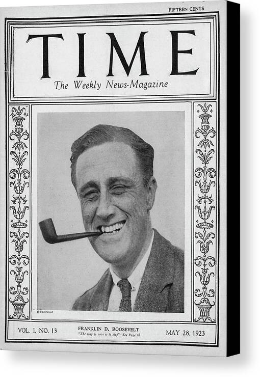 Politics Canvas Print featuring the photograph Franklin D. Roosevelt - 1923 by Underwood
