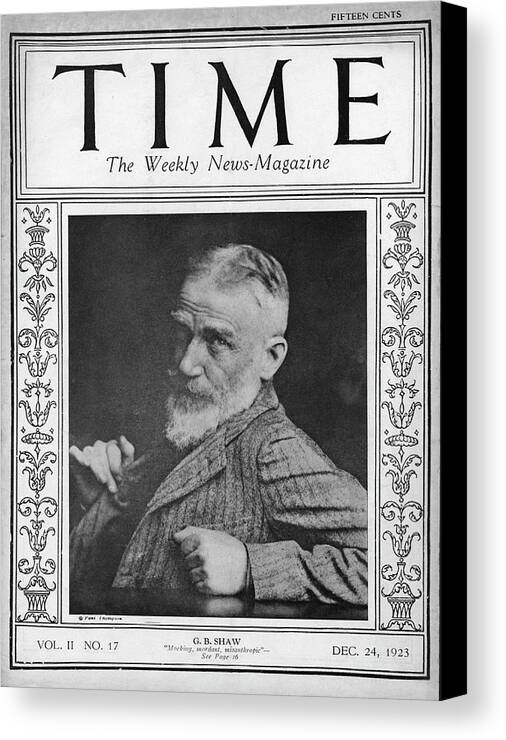Culture Canvas Print featuring the photograph George Bernard Shaw by Paul Thompson