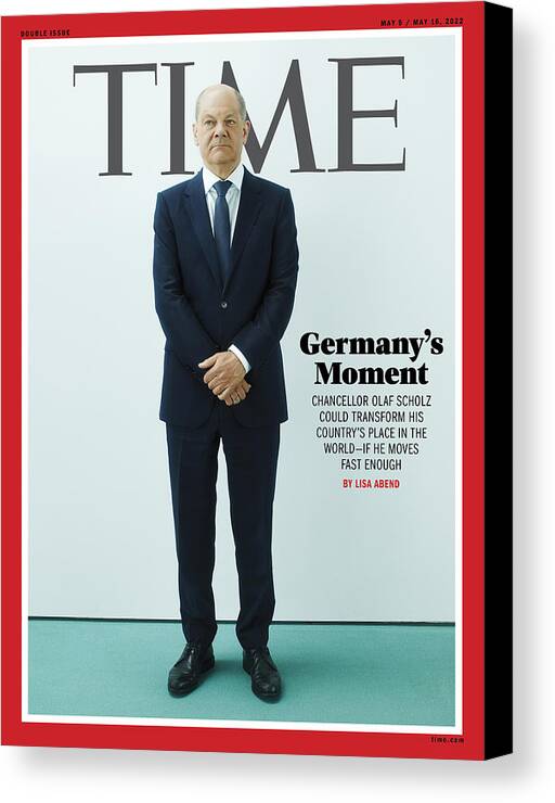 Germany Canvas Print featuring the photograph Germany's Moment - Olaf Scholz by Photograph by Mark Peckmazian for TIME