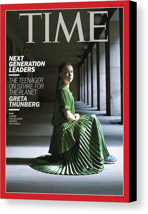 Greta Thunberg Canvas Print featuring the photograph Greta Thunberg by Photograph by Hellen van Meene for TIME