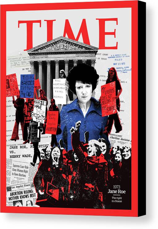 Time Canvas Print featuring the photograph Jane Roe, 1973 by Illustration by Joe Magee for TIME