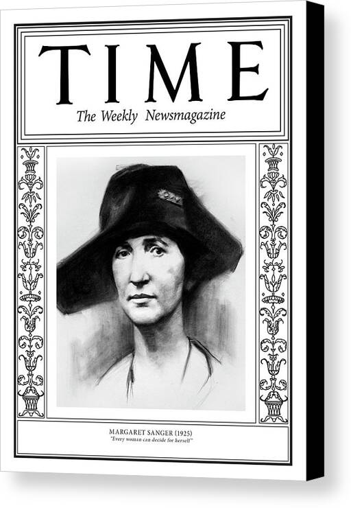 Time Canvas Print featuring the photograph Margaret Sanger, 1925 by Illustration by Matt Smith for TIME