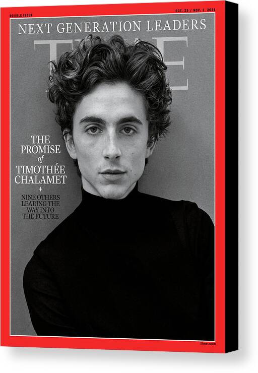 Next Generation Leader Canvas Print featuring the photograph Next Generation Leaders - Timothee Chalamet by Photograph by Ruven Afanador for TIME