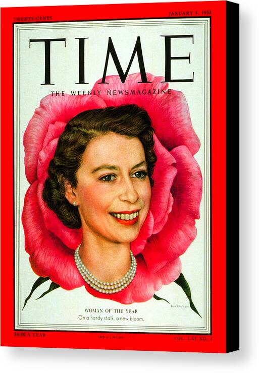 Queen Elizabeth Ii Canvas Print featuring the photograph Queen Elizabeth II, Woman of the Year, 1953 by Boris Chaliapin