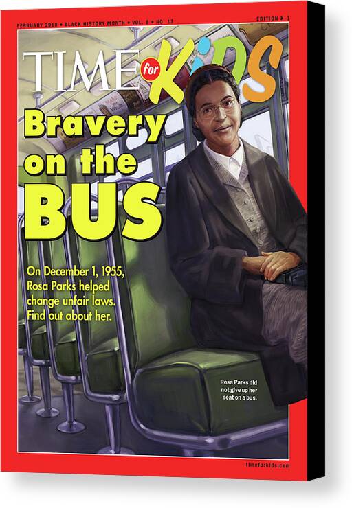Rosa Parks Time For Kids Canvas Print featuring the photograph Rosa Parks TIME for Kids by TiME
