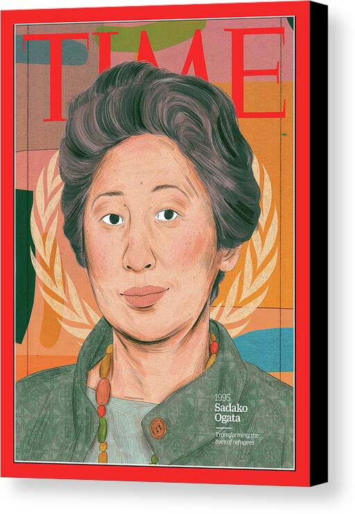 Time Canvas Print featuring the photograph Sadako Ogata, 1995 by Illustration by Manjit Thapp for TIME