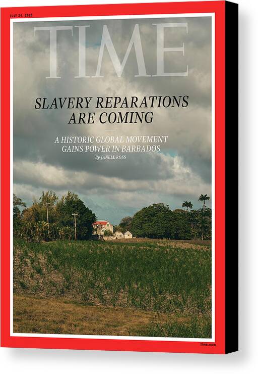  Canvas Print featuring the photograph Slavery Reparations Are Coming-A historic global movement gains power in Barbados by Photograph by Christopher Gregory-Rivera for TIME