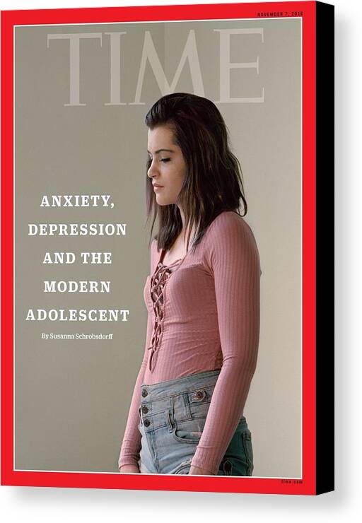 Teens Canvas Print featuring the photograph Teen Depression and Anxiety - Why the Kids Are Not Alright by Photograph by Lise Sarfati for TIME