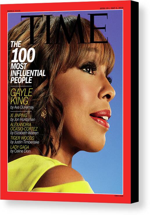 Time Canvas Print featuring the photograph The 100 Most Influential People - Gayle King by Photograph by Pari Dukovic for TIME