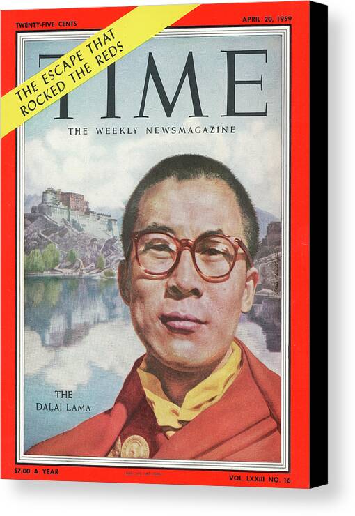 The Dalai Lama Canvas Print featuring the photograph The Dalai Lama - 1959 by Boris Chaliapin