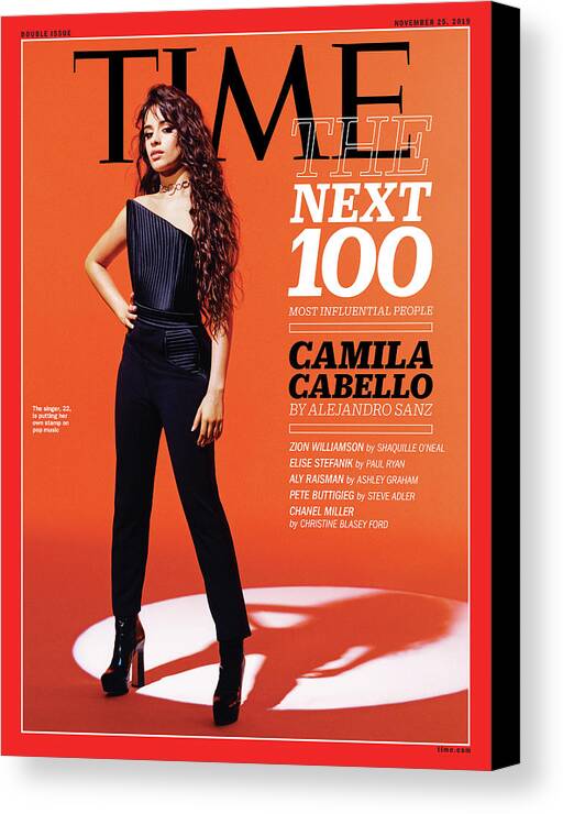 Time Canvas Print featuring the photograph The Next 100 Most Influential People - Camila Cabello by Photograph by Scandebergs for TIME