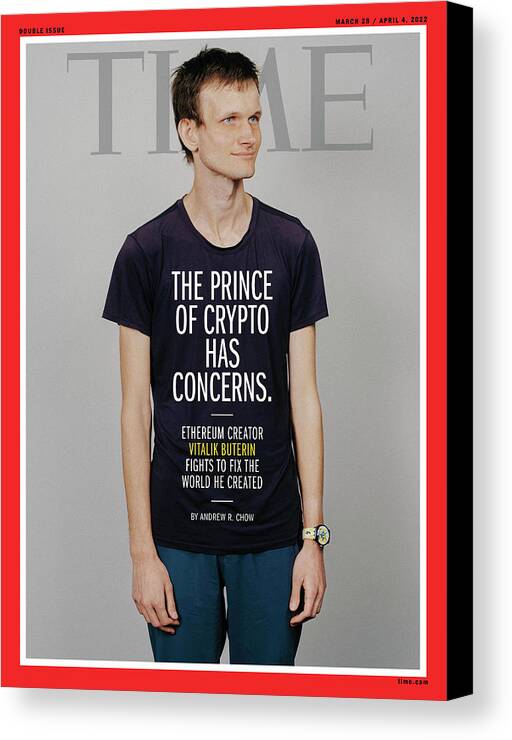 The Prince Of Crypto Has Concerns Canvas Print featuring the photograph The Prince of Crypto Has Concerns - Vitalik Buterin, creator of Ethereum by Photograph by Benjamin Rasmussen for TIME