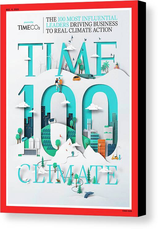 Influential Leaders Canvas Print featuring the photograph Time 100 Climate by Eiko Ojala