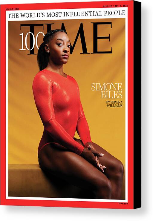 2021 Time 100 Canvas Print featuring the photograph TIME100 - Simone Biles by Photograph by Djeneba Aduayom for TIME