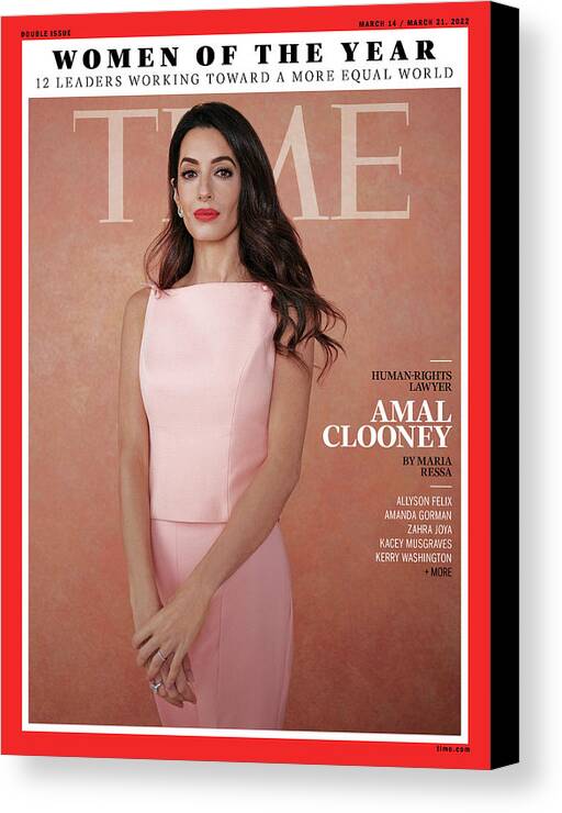 Time Women Of The Year Canvas Print featuring the photograph Women of the Year - Amal Clooney by Photograph by Kristina Varaksina for TIME