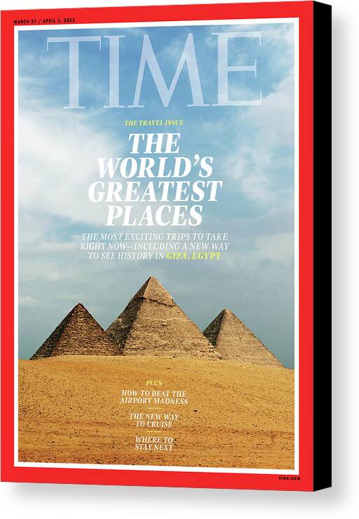 World's Greatest Places Canvas Print featuring the photograph World's Greatest Places 2023 - Giza, Egypt by Photograph by Jonathan Rashad for TIME