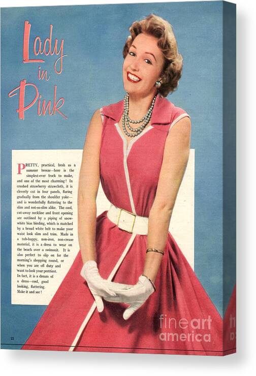 1950s Uk Dresses Gloves Womens Belts Canvas Print