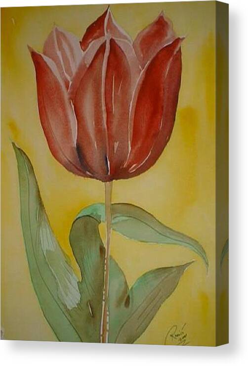 Flower Canvas Print featuring the painting A Bloom for Molly #1 by Roger Cummiskey