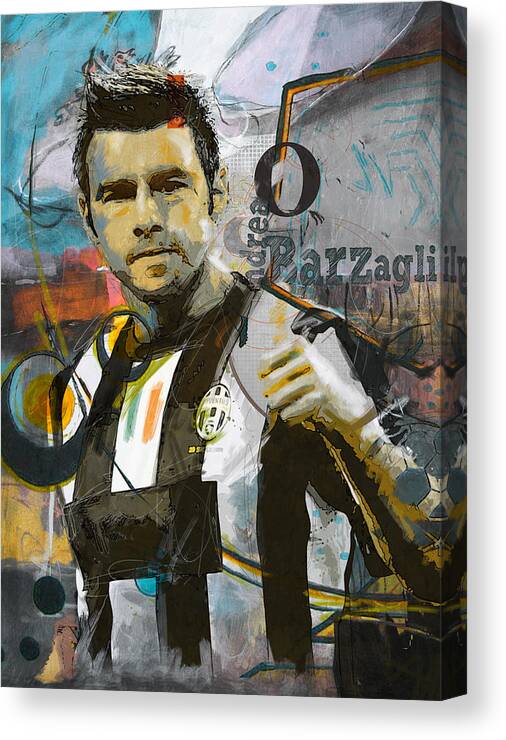 Andrea Barzagli Canvas Print featuring the painting Andrea Barzagli #1 by Corporate Art Task Force