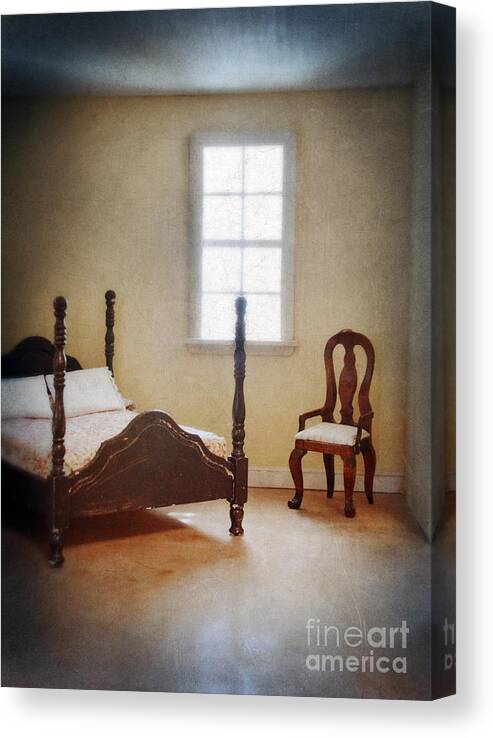 Dollhouse Canvas Print featuring the photograph Dollhouse Bedroom #1 by Jill Battaglia