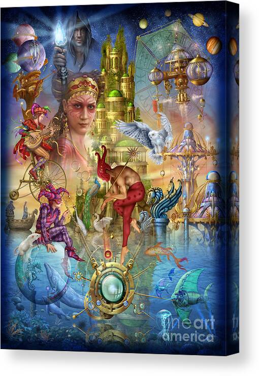 Ciro Marchetti Canvas Print featuring the digital art Fantasy Island #1 by MGL Meiklejohn Graphics Licensing