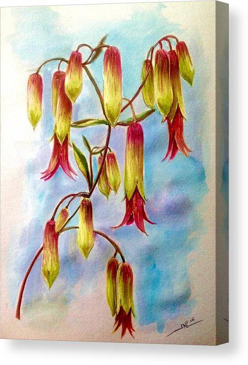 Nature Canvas Print featuring the painting Flowers #1 by Katerina Kovatcheva