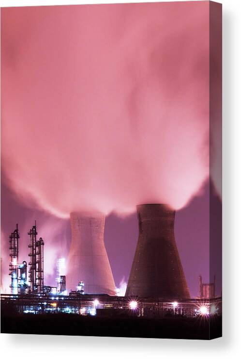 Factory Canvas Print featuring the photograph Grangemouth Petrochemicals Plant #1 by Gustoimages/science Photo Library
