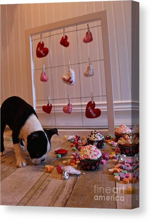 Animal Canvas Print featuring the photograph Hearts On The Line #1 by Susan Herber