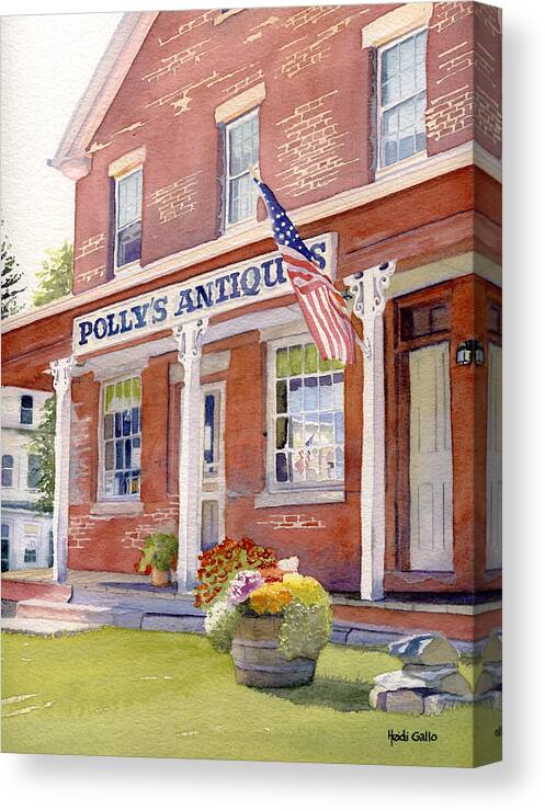 Sutton Canvas Print featuring the painting Polly's Antiques #1 by Heidi Gallo