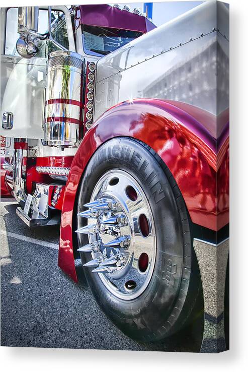 Peterbilt Canvas Print featuring the photograph Sinister Semi by Theresa Tahara