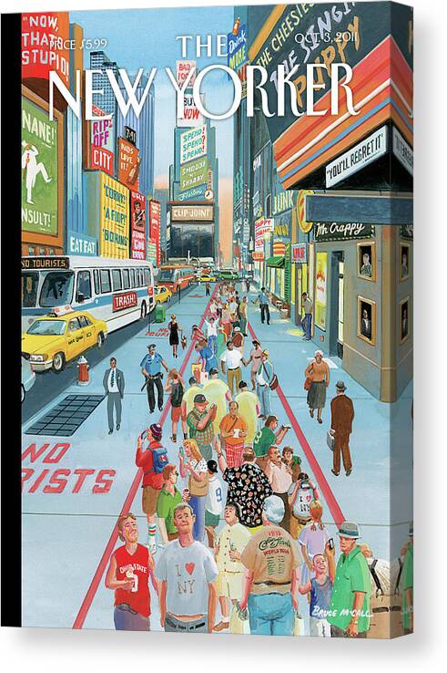 Times Square Canvas Print featuring the painting It's a Helluva Town by Bruce McCall