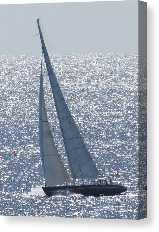 Sailboat Canvas Print featuring the photograph 12 Meter True North by Neil Zimmerman