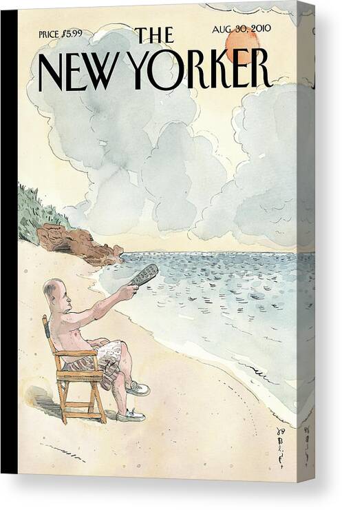 T.v. Canvas Print featuring the painting Pause by Barry Blitt