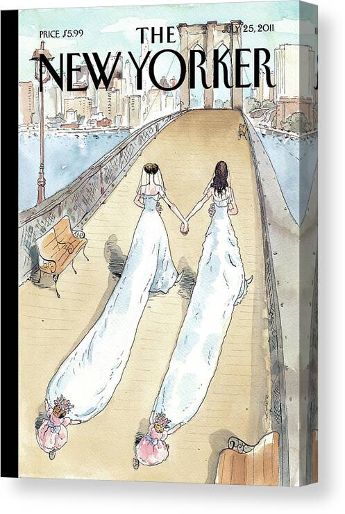 Bride Canvas Print featuring the painting Wedding Season by Barry Blitt