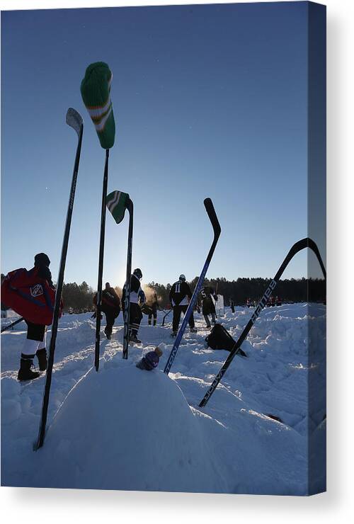 Eagle River Canvas Print featuring the photograph 2013 Usa Hockey Pond Hockey National by Bruce Bennett