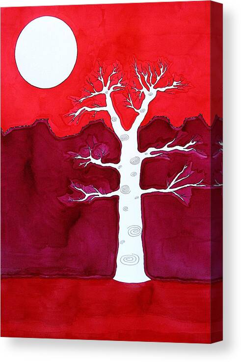 Painting Canvas Print featuring the painting Canyon Tree original painting #1 by Sol Luckman