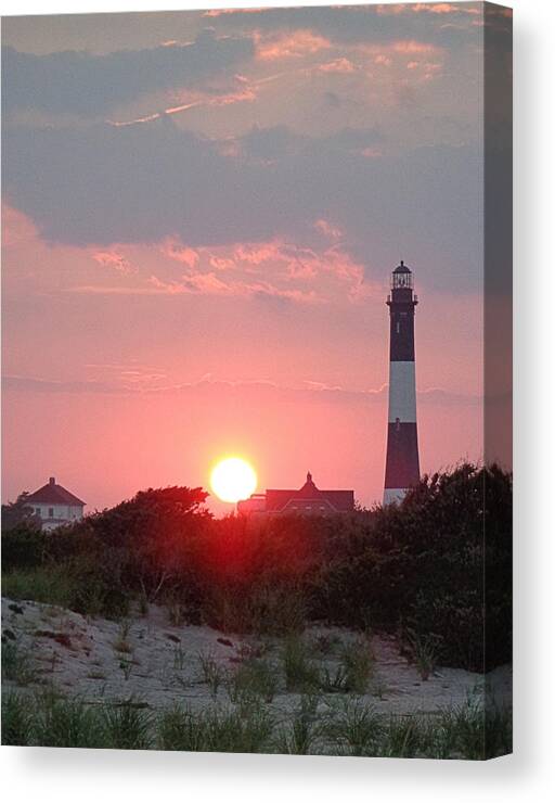 Fire Island Sunset Canvas Print featuring the photograph Fire Island Sunset by Kathy K McClellan