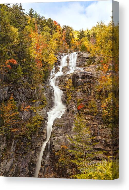 Silver Cascade Canvas Print featuring the photograph Silver Cascade waterfall White Mountains New Hampshire #2 by Ken Brown