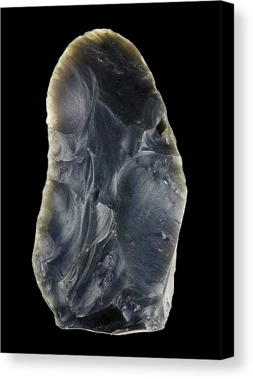 Anthropological Canvas Print featuring the photograph Stone Age Hand Axe #2 by Alfred Pasieka