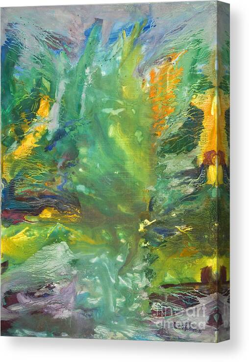 Action Canvas Print featuring the painting Suddenly #2 by Pauli Hyvonen