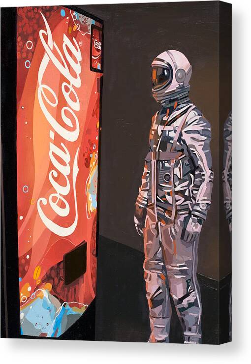 Astronaut Canvas Print featuring the painting The Coke Machine by Scott Listfield