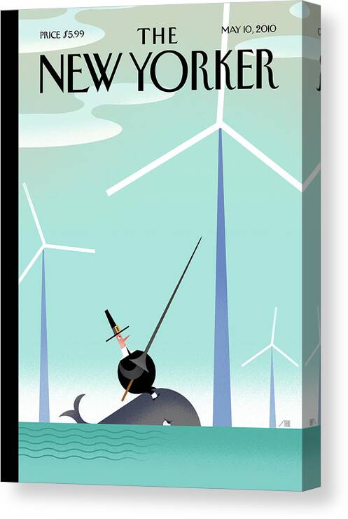 Wind Farm Canvas Print featuring the painting Tilt by Bob Staake