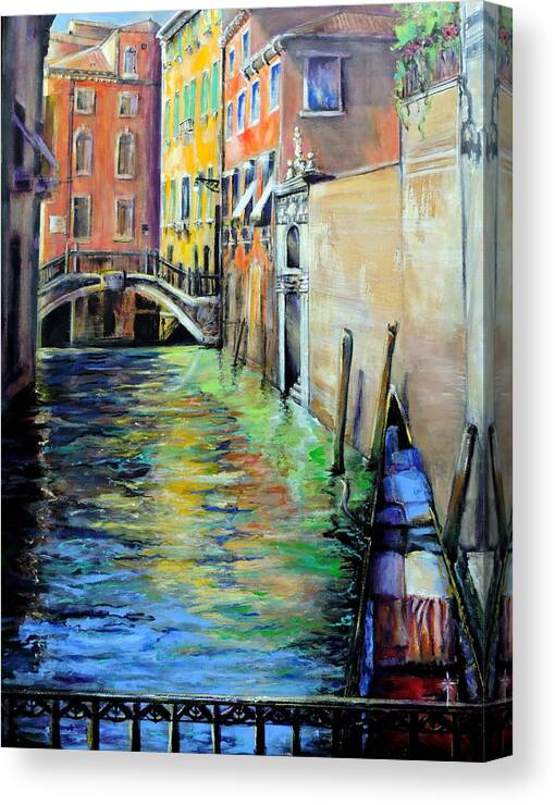 Italy Canvas Print featuring the painting Venice by Jodie Marie Anne Richardson Traugott     aka jm-ART