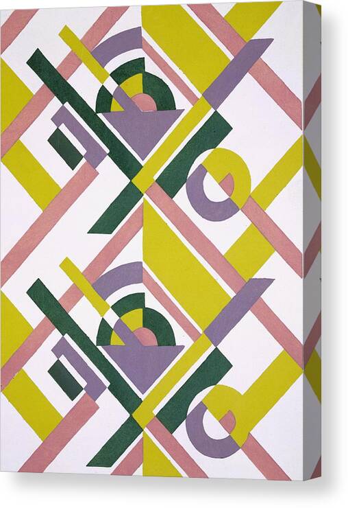 Colourful Canvas Print featuring the painting Design from Nouvelles Compositions Decoratives by Serge Gladky