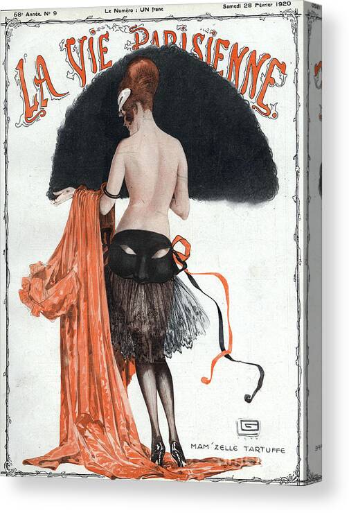 1920s Canvas Print featuring the drawing La Vie Parisienne 1920 1920s France #21 by The Advertising Archives