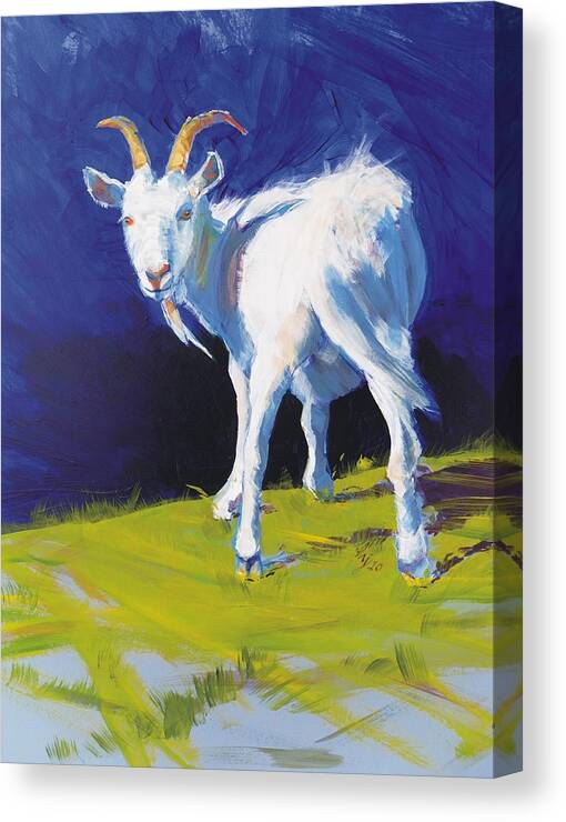 Goats Canvas Print featuring the painting Goat #3 by Mike Jory