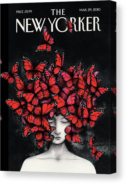 Butterflies Canvas Print featuring the painting Homage by Ana Juan